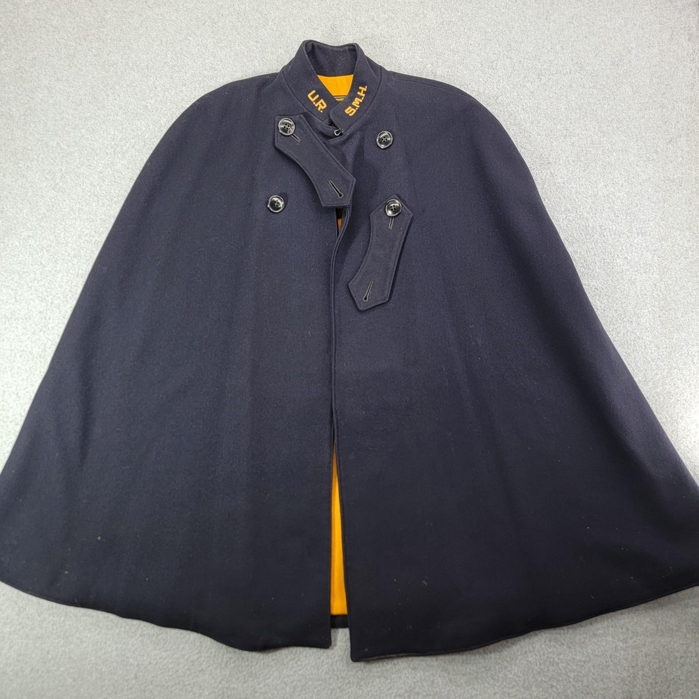 Vintage Bruck's Nurses Cape Jacket Womens One Size Blue Wool Uniform Cloak